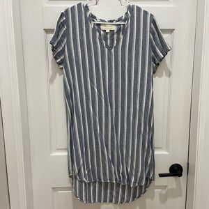 Striped Blue and White Women's Top